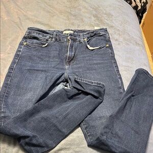 Good American Blue Straight Leg Jeans